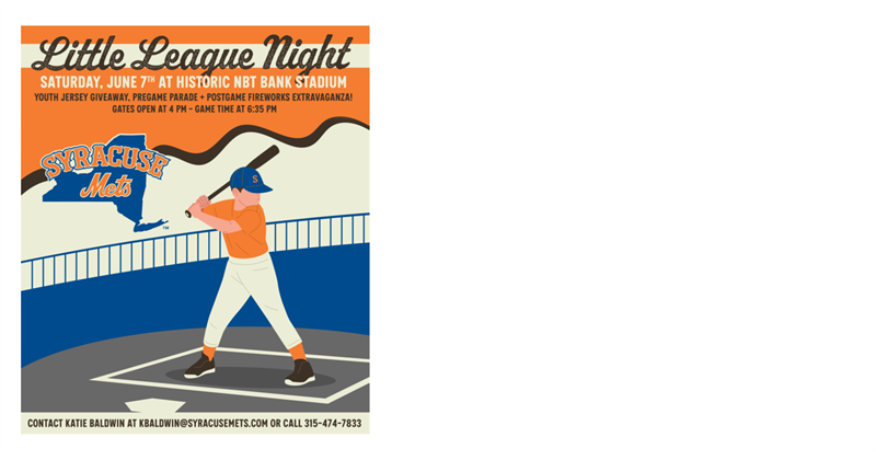 Syracuse Mets Little League Night June 7th